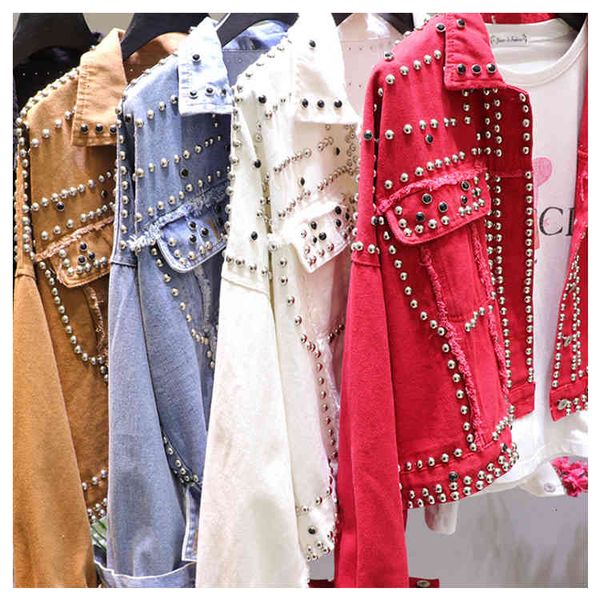 women's jackets coat red jeans harajuku, short and basic student jacket, with rivets heavy h, autumn, e7l5, Black;brown
women's jackets coat red jeans harajuku, short and basic student jacket, with rivets heavy h, autumn, e7l5, Black;brown