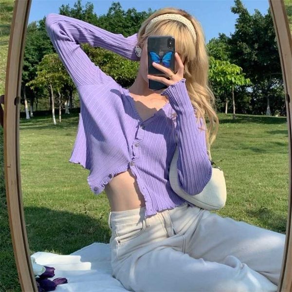 spring autumn women's long-sleeved knit cardigan purple korean v-neck short sunscreen chic sweaters gd375 211011, White;black
spring autumn women's long-sleeved knit cardigan purple korean v-neck short sunscreen chic sweaters gd375 211011, White;black