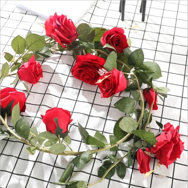 180cm/lot artificial silk roses rattan ivy vine with green leaves for home wedding decoration diy hanging garland flowers decorative & wreat
180cm/lot artificial silk roses rattan ivy vine with green leaves for home wedding decoration diy hanging garland flowers decorative & wreat
