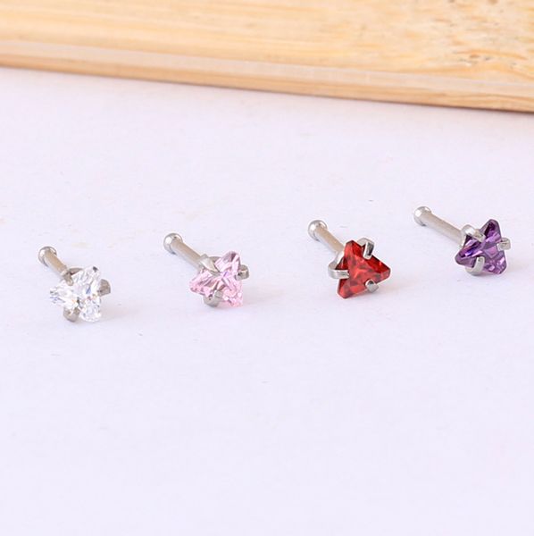 316l stainless steel puncture 3.5mm triangle nail hypoallergenic earrings nose ring body jewelry for women b02, Silver
316l stainless steel puncture 3.5mm triangle nail hypoallergenic earrings nose ring body jewelry for women b02, Silver