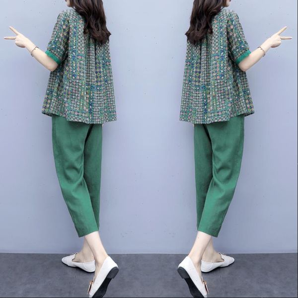 summer large size two piece womens pants set print shirt cropped trousers casual fashion suit female vintage clothes, White
summer large size two piece womens pants set print shirt cropped trousers casual fashion suit female vintage clothes, White