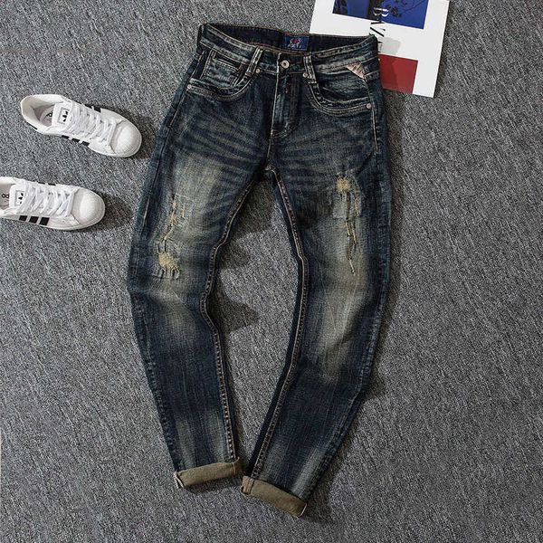 men's jeans italian fashion retro black blue elastic slim fit ripped vintage designer casual denim pants p90b
men's jeans italian fashion retro black blue elastic slim fit ripped vintage designer casual denim pants p90b