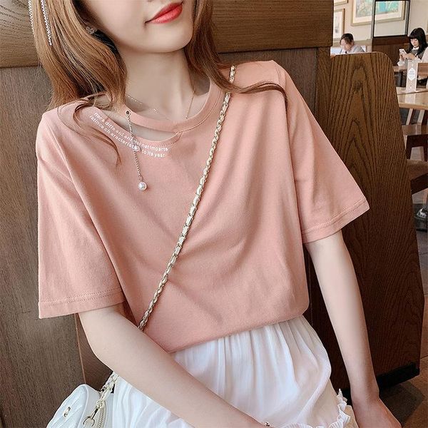 women's t-shirt short-sleeved female summer loose 2021 korean style letter half-sleeve fashion, White
women's t-shirt short-sleeved female summer loose 2021 korean style letter half-sleeve fashion, White