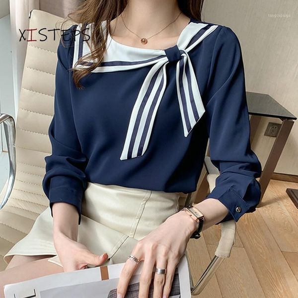 women's blouses & shirts navy style women chiffon long sleeve bow tie collar female casual sweet loose ladies fashion woman's clo, White
women's blouses & shirts navy style women chiffon long sleeve bow tie collar female casual sweet loose ladies fashion woman's clo, White
