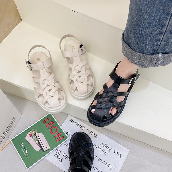 sandals one-word buckle flats female summer shoes woman net red thick-soled woven hollow casual platform sandalias mujer shoe, Black
sandals one-word buckle flats female summer shoes woman net red thick-soled woven hollow casual platform sandalias mujer shoe, Black