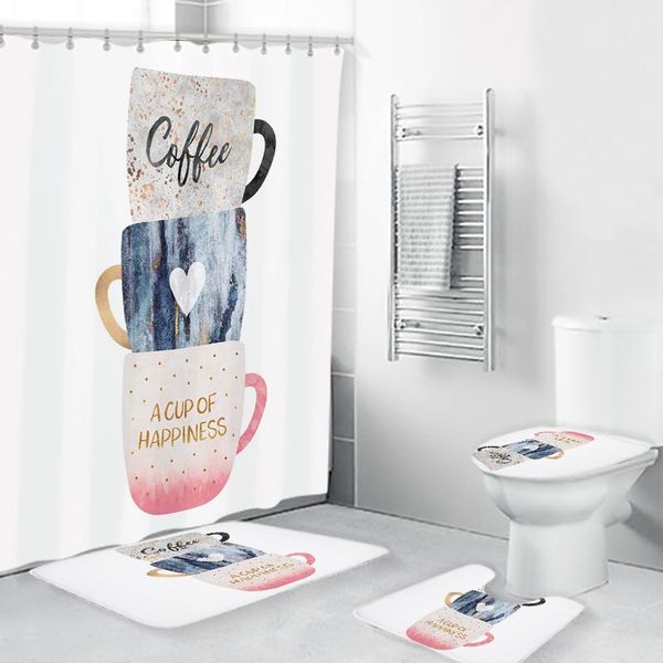 bathroom decor 4-piece bath set shower curtain+non-slip rug+toilet lid cover+bath mat accessories mats
bathroom decor 4-piece bath set shower curtain+non-slip rug+toilet lid cover+bath mat accessories mats