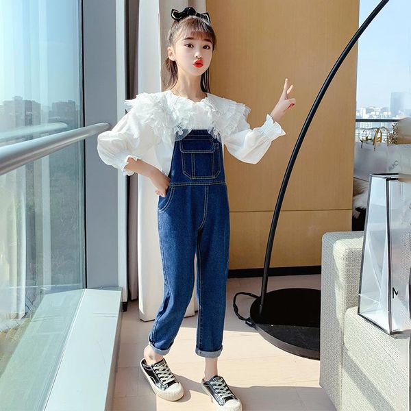 clothing sets fall girls' lapel long sleeve shirt + denim suspenders children's fashion suit size 110-160cm 2021 retail, White
clothing sets fall girls' lapel long sleeve shirt + denim suspenders children's fashion suit size 110-160cm 2021 retail, White