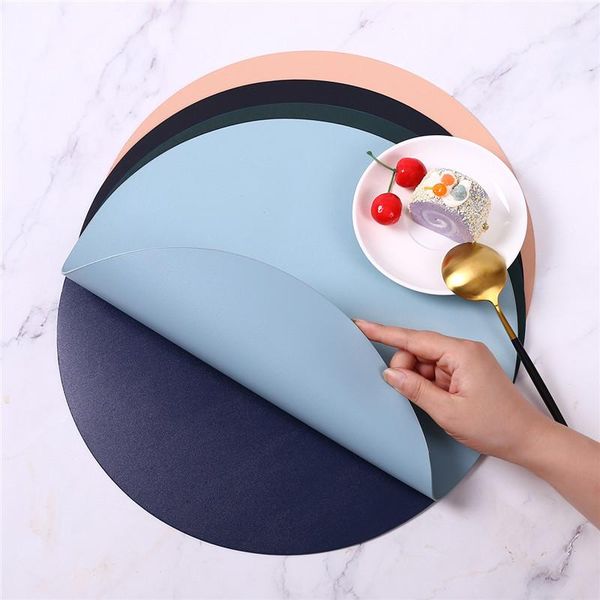 mats & pads 2 4 6 pcs round pu leather placemats waterproof dining table non-slip tableware bowl drink cup coasters kitchen party
mats & pads 2 4 6 pcs round pu leather placemats waterproof dining table non-slip tableware bowl drink cup coasters kitchen party