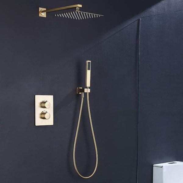 brushed gold solid brass bath bathroom shower head rianfall luxury combo faucet wall-mount arm thermostatic mixer diverter set sets
brushed gold solid brass bath bathroom shower head rianfall luxury combo faucet wall-mount arm thermostatic mixer diverter set sets