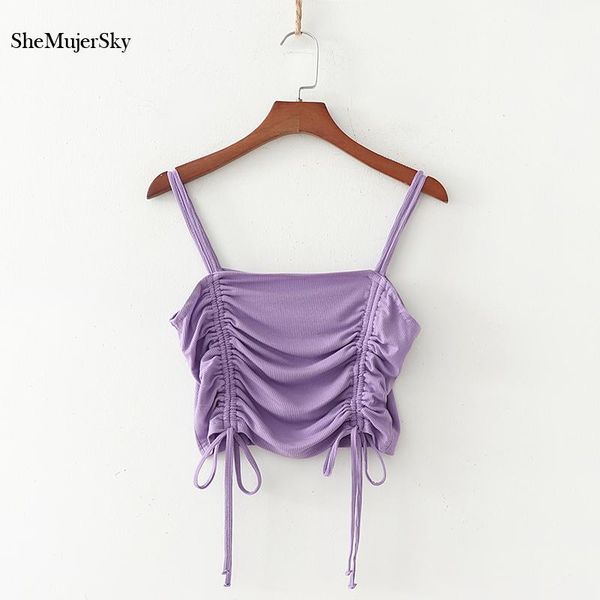 women's tanks & camis shemujersky purple drawstring slim cami women summer solid color skinny spaghetti strap elastic, White
women's tanks & camis shemujersky purple drawstring slim cami women summer solid color skinny spaghetti strap elastic, White