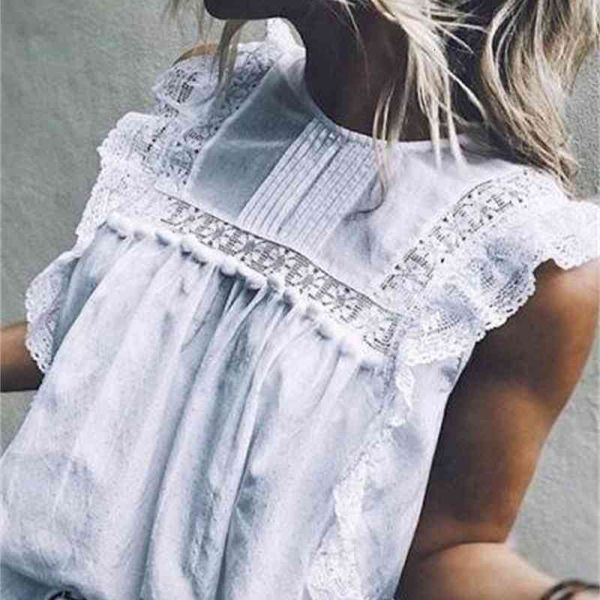 T-shirt T-shirt 2020 women's spring and summer new sleeveless lace top. Female, White
T-shirt T-shirt 2020 women's spring and summer new sleeveless lace top. Female, White