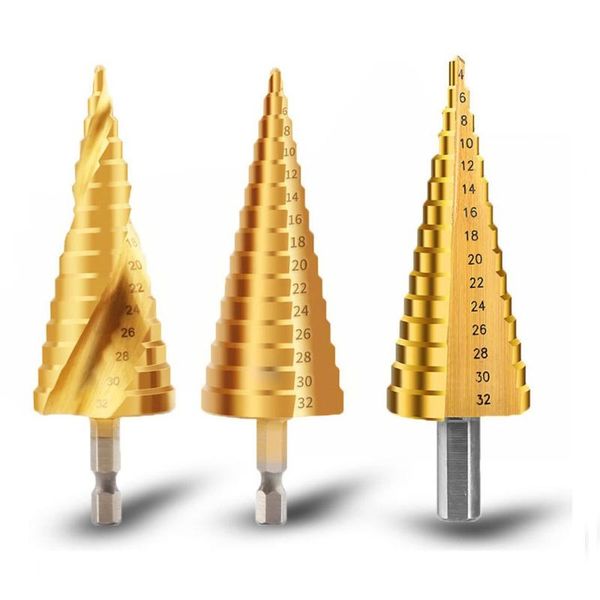 professional drill bits 4-32mm bit hss titanium coated step wood set power tools for metal high speed steel hole cutter center drills
professional drill bits 4-32mm bit hss titanium coated step wood set power tools for metal high speed steel hole cutter center drills