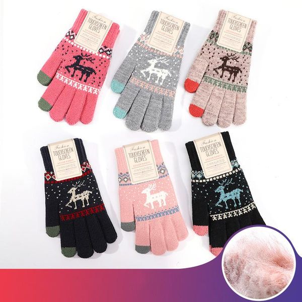 five fingers gloves winter women' warm touch screen wool plus velvet padded outdoor cute christmas plush knitted, Blue;gray
five fingers gloves winter women' warm touch screen wool plus velvet padded outdoor cute christmas plush knitted, Blue;gray