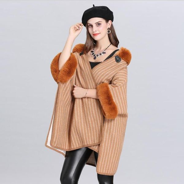 women's fur & faux winter europe oversize loose imitation collar knit coat female bat sleeve cardigan shawl cloak warm jackets f209, Black
women's fur & faux winter europe oversize loose imitation collar knit coat female bat sleeve cardigan shawl cloak warm jackets f209, Black