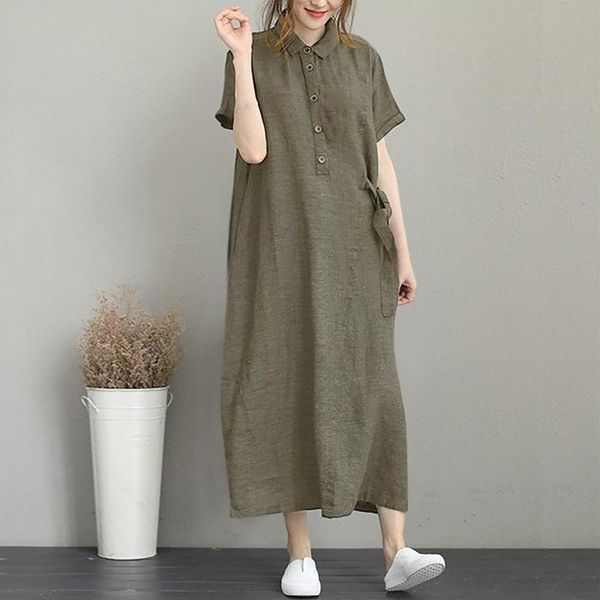 casual dresses linen shirt dress women summer women's solid loose short sleeve maxi for 2021 elegant, Black;gray
casual dresses linen shirt dress women summer women's solid loose short sleeve maxi for 2021 elegant, Black;gray