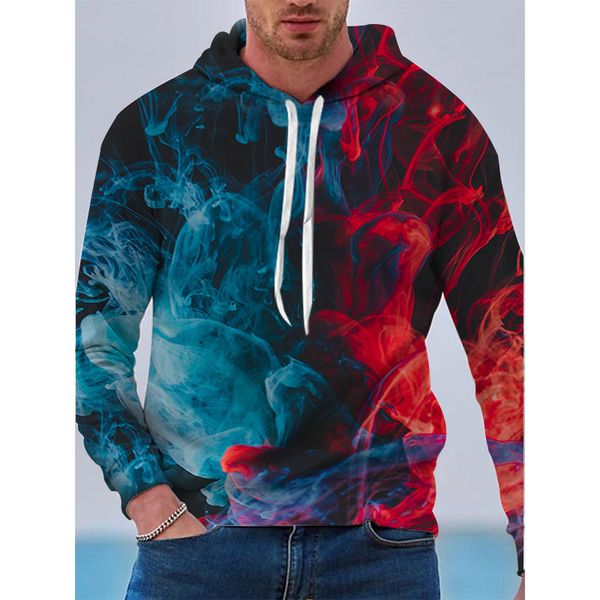 red and blue light smoke pattern men s 3d printing hoodie visual impact party punk goth round neck american sweater hoodie, Black
red and blue light smoke pattern men s 3d printing hoodie visual impact party punk goth round neck american sweater hoodie, Black