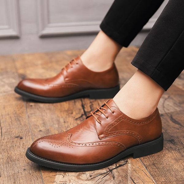 dress shoes man classic italian design formal men leather brogue fashion bureau casual male footwear, Black
dress shoes man classic italian design formal men leather brogue fashion bureau casual male footwear, Black