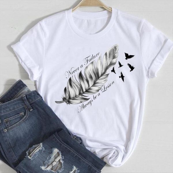 short sleeve feather letter womens t shirt printing fashion cartoon summer graphic lady print tee female tshirts clothes, White
short sleeve feather letter womens t shirt printing fashion cartoon summer graphic lady print tee female tshirts clothes, White