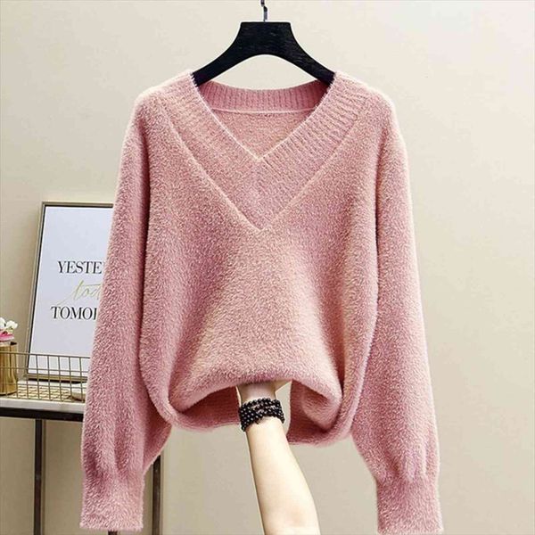 6336 autumn winter women and sweater pullovers v neck mohair long sleeve warm loose cotton knitted solid color, White;black
6336 autumn winter women and sweater pullovers v neck mohair long sleeve warm loose cotton knitted solid color, White;black
