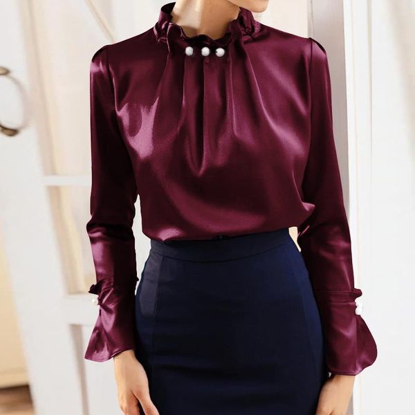 autumn fashion long sleeve women blouses satin vintage pearl stand collar street shirts elegant ol silk s 5xl, White
autumn fashion long sleeve women blouses satin vintage pearl stand collar street shirts elegant ol silk s 5xl, White