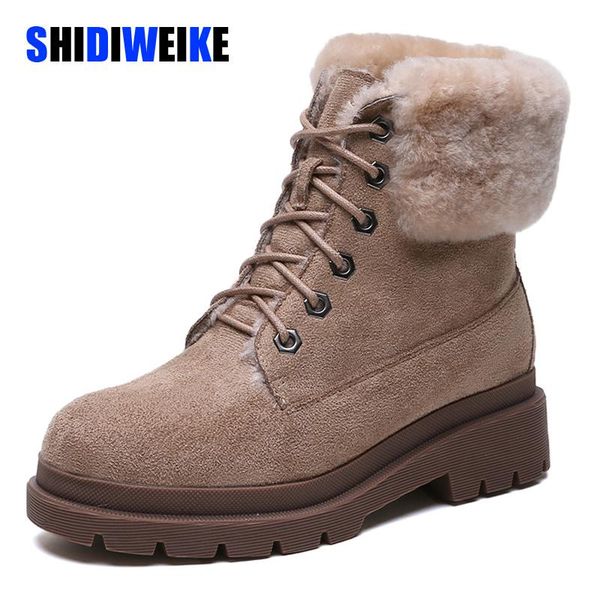 boots wool snow women faux suede leather round toe lace-up platform winter ladies ankle length shoes handmade g900, Black
boots wool snow women faux suede leather round toe lace-up platform winter ladies ankle length shoes handmade g900, Black