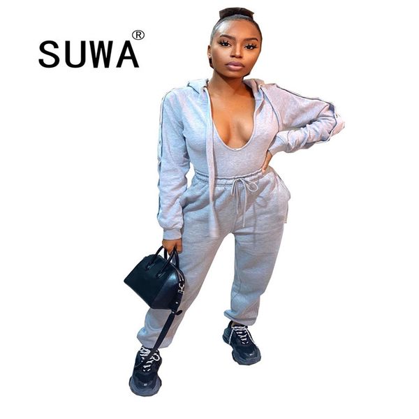 deep v neck long sleeve hoodies sweatshirt and sport pants trousers classic gray two piece outfits for women matching sets 210525, White
deep v neck long sleeve hoodies sweatshirt and sport pants trousers classic gray two piece outfits for women matching sets 210525, White