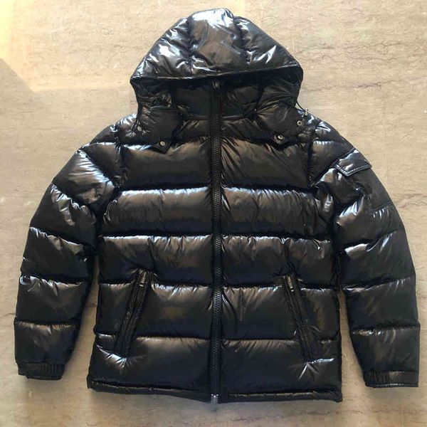 men's hooded down fashion et, black thick coat, high-end luxury brand clothing