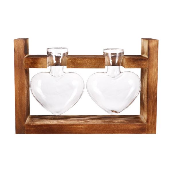 vases 2pcs heart shape glass hydroponics planter green plant container flower arrangement with wooden rack (retro)
vases 2pcs heart shape glass hydroponics planter green plant container flower arrangement with wooden rack (retro)