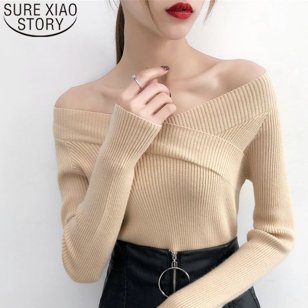 fashion off shoulder long sleeve women sweaters computer solid knitted sweater 5285 50 210415, White;black
fashion off shoulder long sleeve women sweaters computer solid knitted sweater 5285 50 210415, White;black