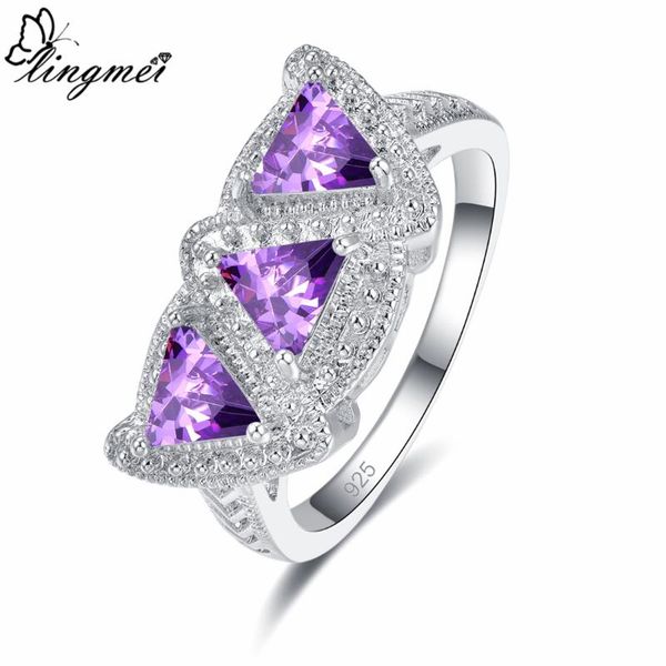 cluster rings lingmei charming dazzling women fashion triangle cut purple & pink white zircon silver ring size 6 7 8 9 gorgeous wedding gift, Golden;silver
cluster rings lingmei charming dazzling women fashion triangle cut purple & pink white zircon silver ring size 6 7 8 9 gorgeous wedding gift, Golden;silver