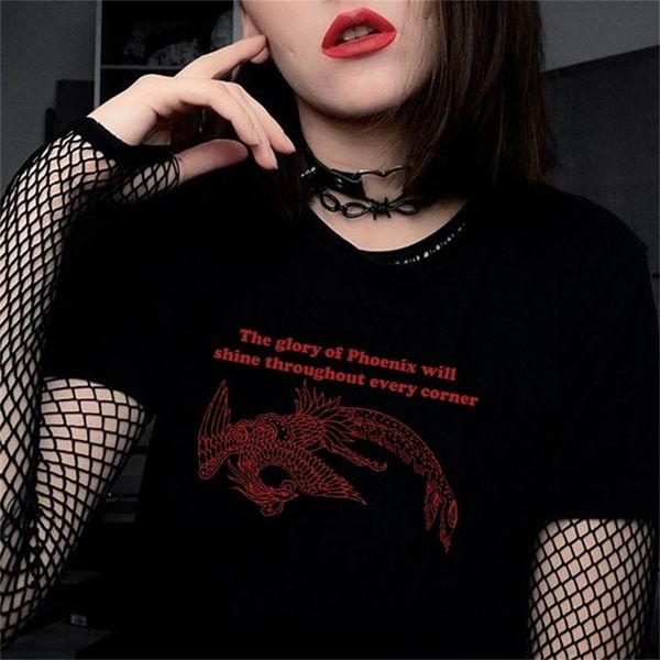 the glory of phoenix will shine graphic tee harajuku punk style cool grunge vintage black t-shirt 210512, White
the glory of phoenix will shine graphic tee harajuku punk style cool grunge vintage black t-shirt 210512, White