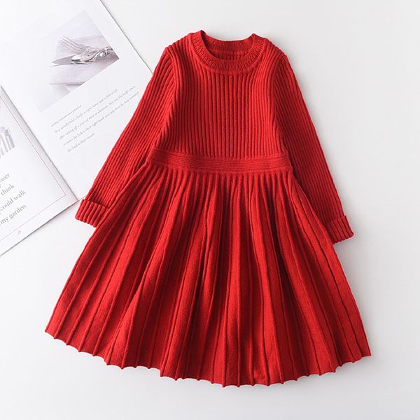 2022 autumn winter dress toddler kids baby girl long sleeve solid color knitting sweater pleated dresses children clothes, Red;yellow
2022 autumn winter dress toddler kids baby girl long sleeve solid color knitting sweater pleated dresses children clothes, Red;yellow