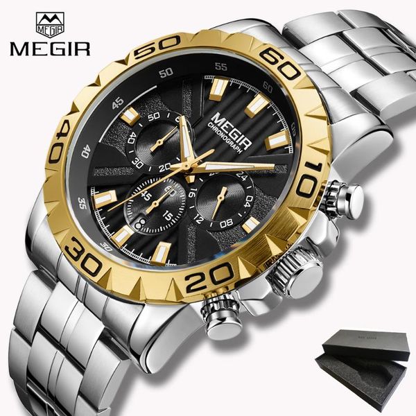 wristwatches 2021 megir watch men chronograph quartz business mens watches waterproof wrist reloj hombre gift box, Slivery;brown
wristwatches 2021 megir watch men chronograph quartz business mens watches waterproof wrist reloj hombre gift box, Slivery;brown