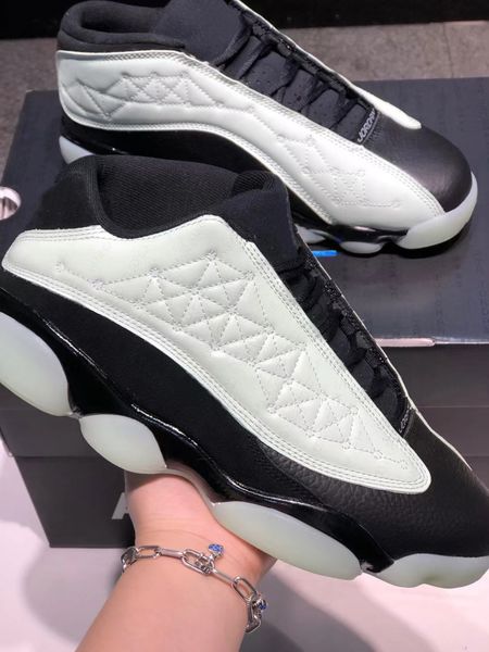 with box 13 low singles day mens womens shoes 13s black barley green outdoor running sports trainers fashion basketball sneakers dm0803-300
