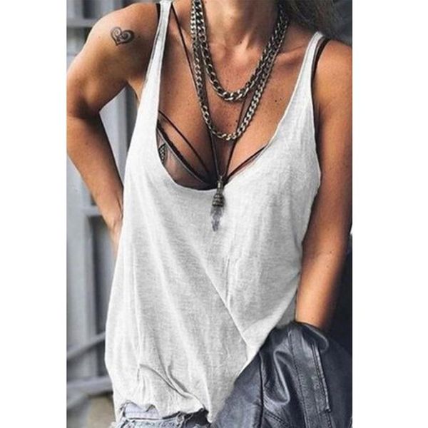 women's t-shirt 2021 sleeveless summer casual solid color v-neck and vest oversized woman t-shirts camisas de mujer, White
women's t-shirt 2021 sleeveless summer casual solid color v-neck and vest oversized woman t-shirts camisas de mujer, White