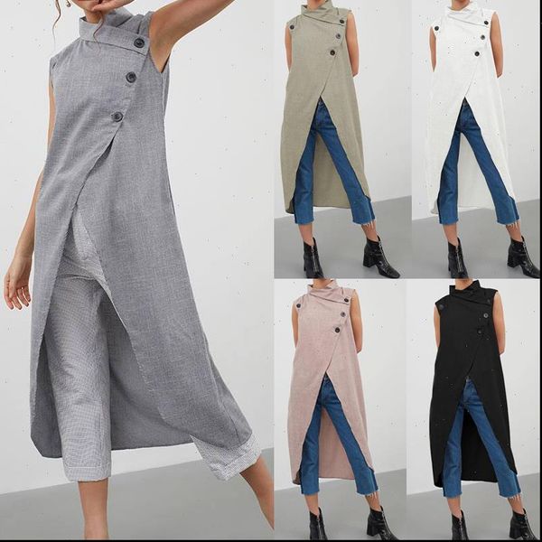 retro asymmetrical summer sleeveless womens shirts button down casual split long shirt loose blusas plus size 5xl, White
retro asymmetrical summer sleeveless womens shirts button down casual split long shirt loose blusas plus size 5xl, White