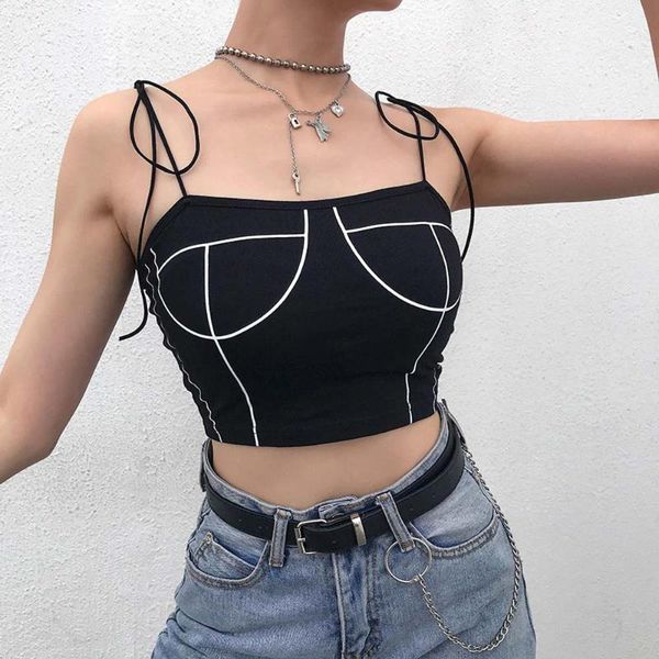 women's tanks & camis fashion lacing up shoulder straps tank backless chest print vest cropped summer casual women streetwear, White
women's tanks & camis fashion lacing up shoulder straps tank backless chest print vest cropped summer casual women streetwear, White