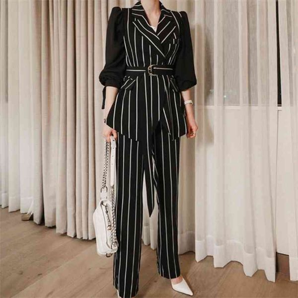 spring elegant office work wear pant suits ol 2 piece sets for women stripe blazer jacket + trousers outfits femme 210519, White
spring elegant office work wear pant suits ol 2 piece sets for women stripe blazer jacket + trousers outfits femme 210519, White