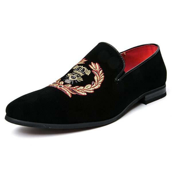 dress shoes men's fashion suede leather embroidery loafers mens casual printed moccasins oxfords man party driving flats eu size 38-45, Black
dress shoes men's fashion suede leather embroidery loafers mens casual printed moccasins oxfords man party driving flats eu size 38-45, Black