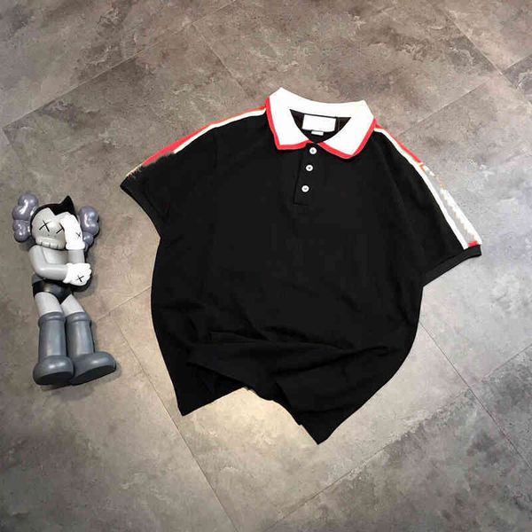 2022 factory wholesale new g family color matching collar shoulder ribbon lapel short sleeve men's casual polo shirt in summer, White;black
2022 factory wholesale new g family color matching collar shoulder ribbon lapel short sleeve men's casual polo shirt in summer, White;black