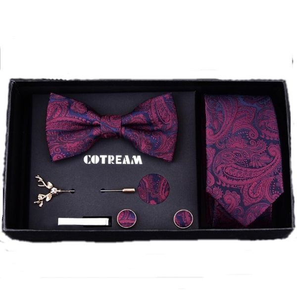 bow ties men's narrow tie butterfly set gift box 7pcs necktie 6cm paisley strip cufflinks tieclip broochpin blue fashion casual wedding, Black;gray
bow ties men's narrow tie butterfly set gift box 7pcs necktie 6cm paisley strip cufflinks tieclip broochpin blue fashion casual wedding, Black;gray