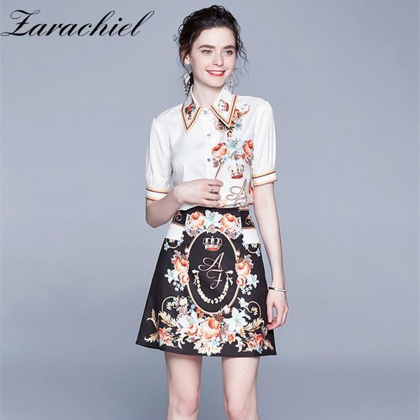 runway 2 piece set office ladies rose skirt and short sleeve shirt women casual flower printed blouse summer outfits two dress, White
runway 2 piece set office ladies rose skirt and short sleeve shirt women casual flower printed blouse summer outfits two dress, White