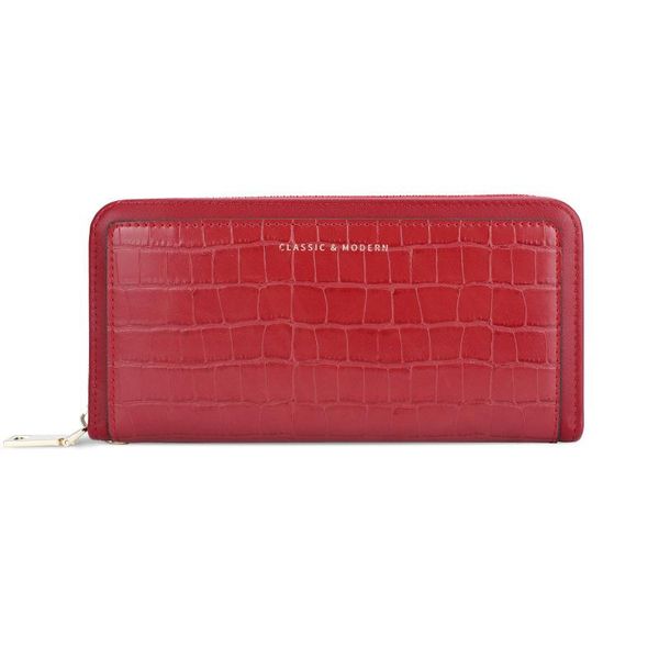 wallets vintage luxury women genuine leather long zipper clutch purse large capacity card holder wallet, Red;black
wallets vintage luxury women genuine leather long zipper clutch purse large capacity card holder wallet, Red;black