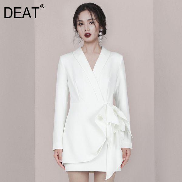 spring fashion women blazer white v-neck collar party lace up temperament elegant dress femal gx1256 210421, Black;gray
spring fashion women blazer white v-neck collar party lace up temperament elegant dress femal gx1256 210421, Black;gray