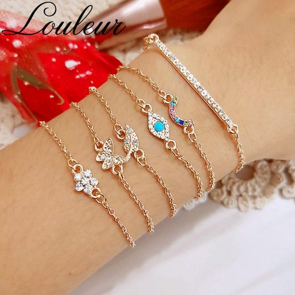link, chain louleur 6pcs/ set crystal butterfly eyes link bracelets for women bijoux gold color bracelet bangles female jewelry, Black
link, chain louleur 6pcs/ set crystal butterfly eyes link bracelets for women bijoux gold color bracelet bangles female jewelry, Black