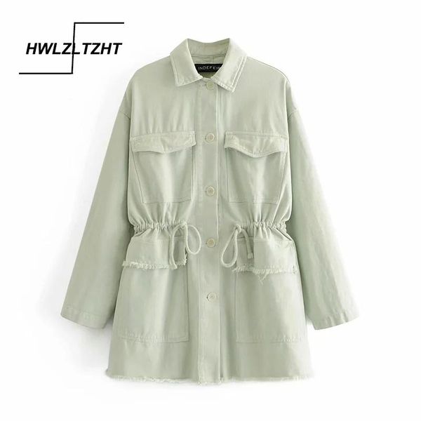 women's jackets hwlzltzht autumn winter with belt jean jacket women solid tassel casual loose long denim outwear big pocket female coat, Black;brown
women's jackets hwlzltzht autumn winter with belt jean jacket women solid tassel casual loose long denim outwear big pocket female coat, Black;brown