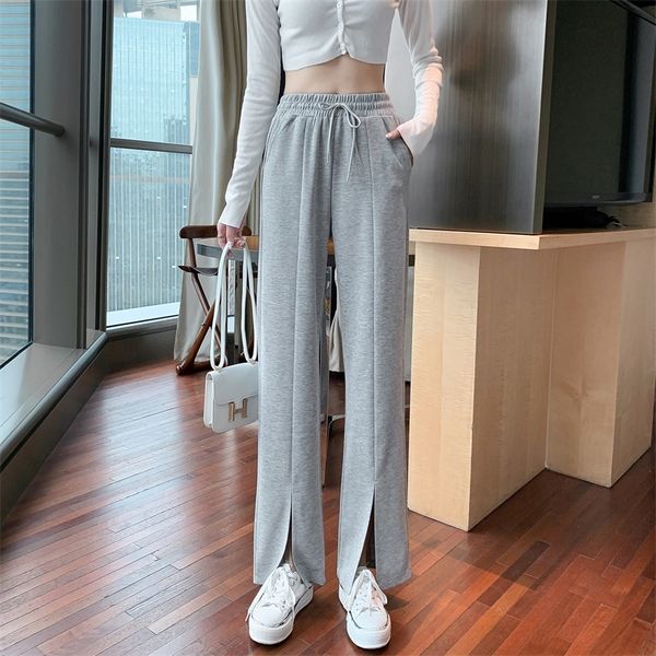 casual long trousers for women spring autumn high waist floor-length split straight pants loose wide leg sports pants 210515, Black;white
casual long trousers for women spring autumn high waist floor-length split straight pants loose wide leg sports pants 210515, Black;white