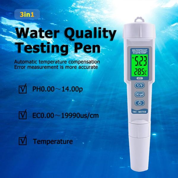 meters ph-983 ec/ph&tem water quality test pen backlit digital ph meter suitable for aquariums, swimming pool drinking
meters ph-983 ec/ph&tem water quality test pen backlit digital ph meter suitable for aquariums, swimming pool drinking