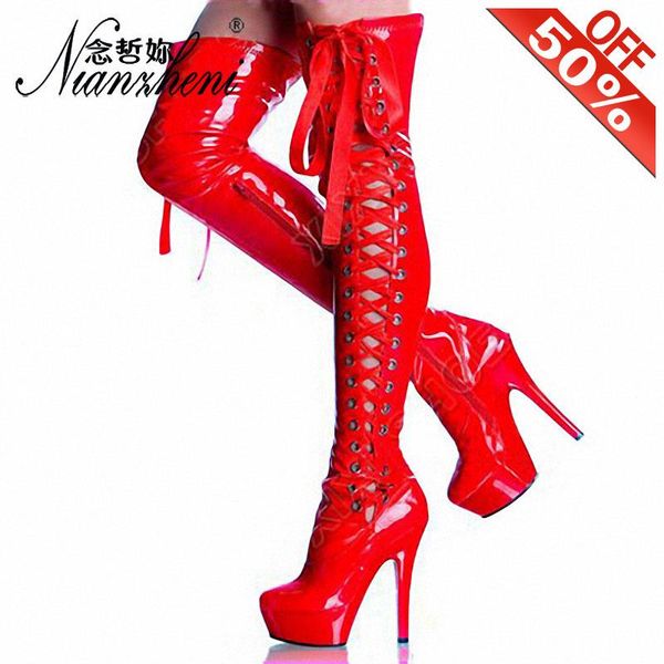 boots red crystal platform round toe thin heels over the knee 6 inches riband zipper 15cm high heeled shoes cross dressing, Black
boots red crystal platform round toe thin heels over the knee 6 inches riband zipper 15cm high heeled shoes cross dressing, Black