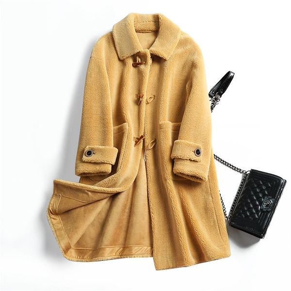 women's wool & blends 2021 women long warm woolen coat winter korean edition solid horn button wide-waisted loose drop-shoulder fur ove, Black
women's wool & blends 2021 women long warm woolen coat winter korean edition solid horn button wide-waisted loose drop-shoulder fur ove, Black